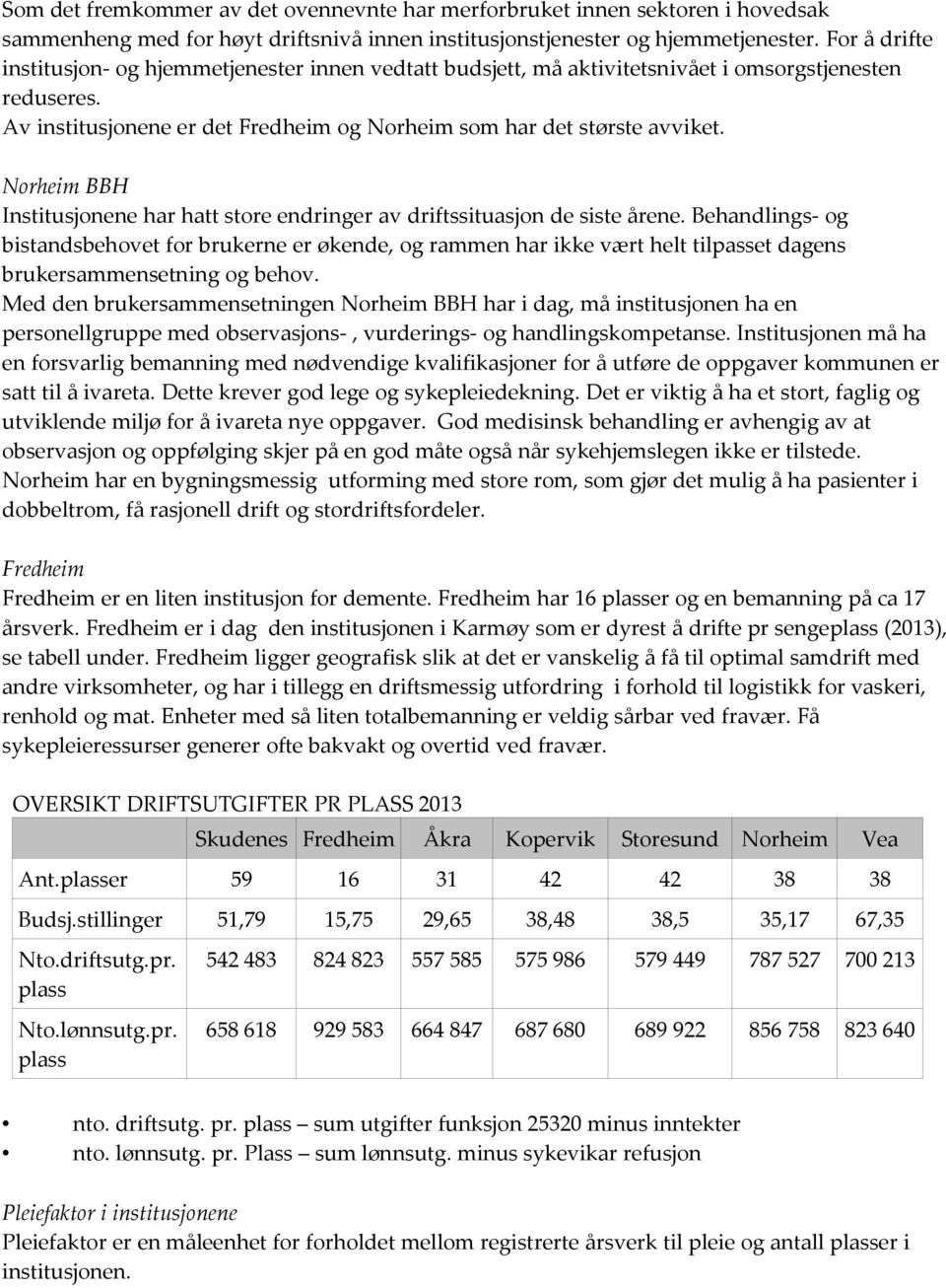 Norheim BBH Institusjonene har hatt store endringer av driftssituasjon de siste årene.