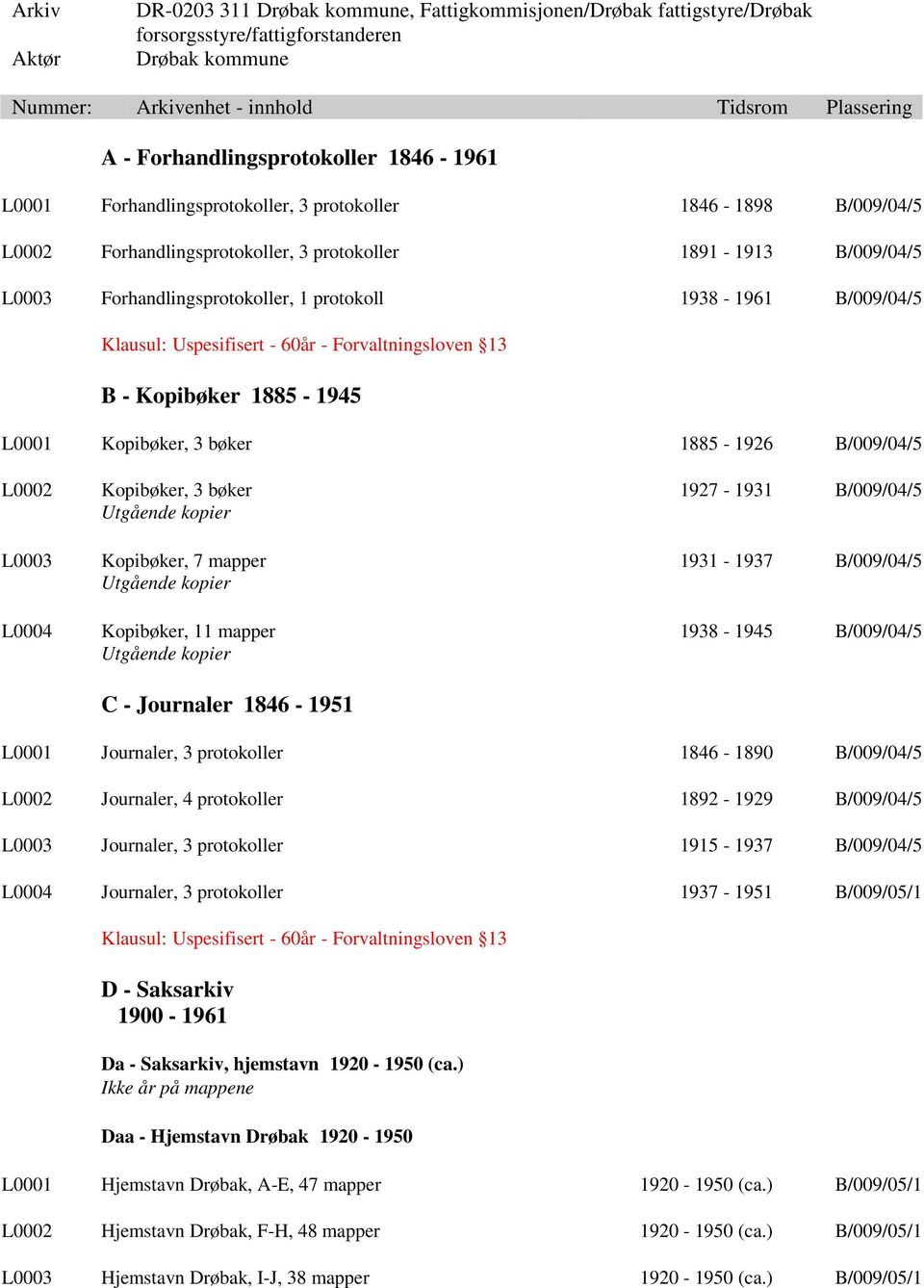 Kopibøker, 3 bøker 1927-1931 B/009/04/5 Utgående kopier L0003 Kopibøker, 7 mapper 1931-1937 B/009/04/5 Utgående kopier L0004 Kopibøker, 11 mapper 1938-1945 B/009/04/5 Utgående kopier C - Journaler