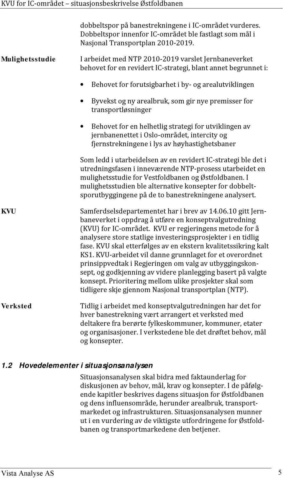 arealbruk, som gir nye premisser for transportløsninger Behovet for en helhetlig strategi for utviklingen av jernbanenettet i Oslo-området, intercity og fjernstrekningene i lys av høyhastighetsbaner