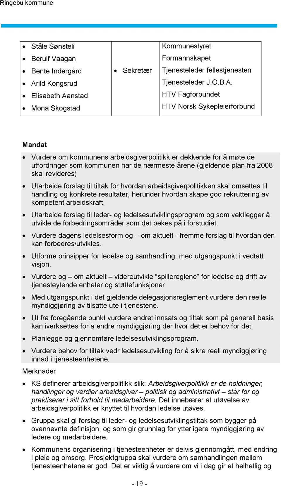 nstad Mna Skgstad Sekretær Kmmunestyret Frmannskapet Tjenesteleder fellestjenesten Tjenesteleder J.O.B.A.