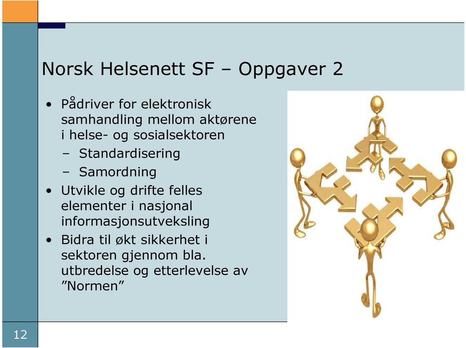 drifte felles elementer i nasjonal informasjonsutveksling Bidra til økt