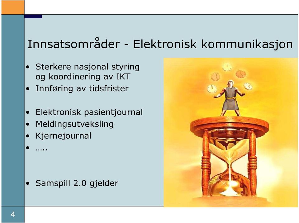 Innføring av tidsfrister Elektronisk