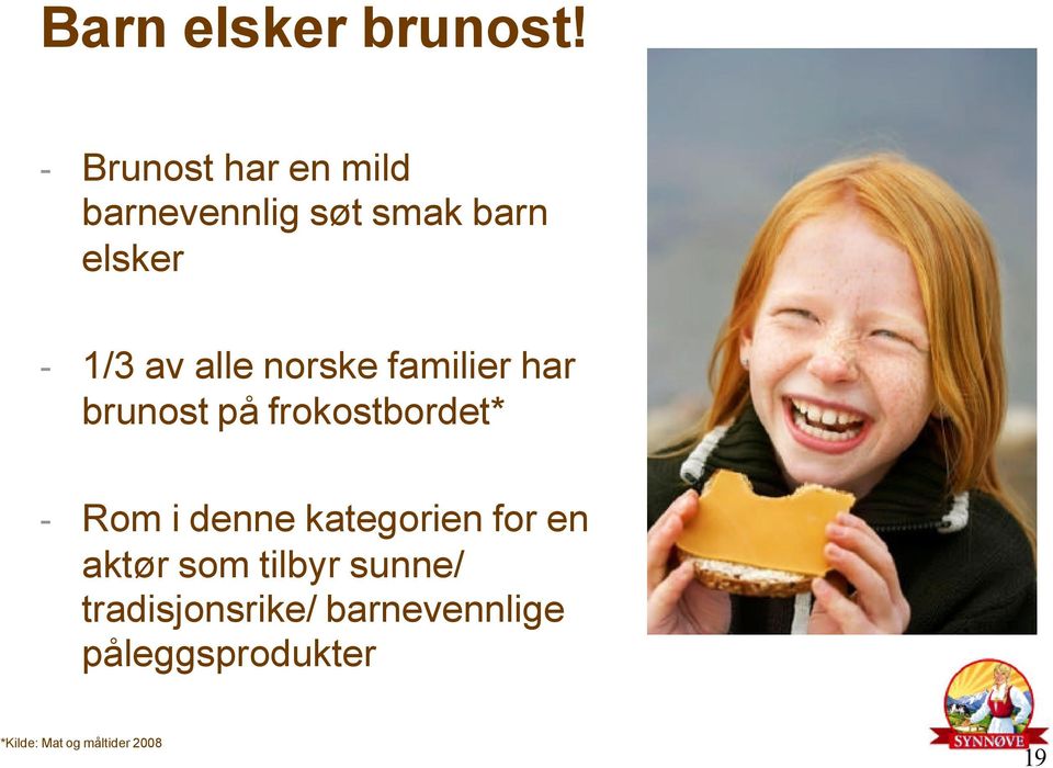 alle norske familier har brunost på frokostbordet* - Rom i denne