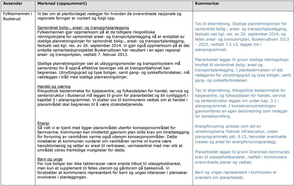 planretningslinjer for samordnet bolig-, areal- og transportplanlegging, fastsatt ved kgl. res. av 26. september 2014.