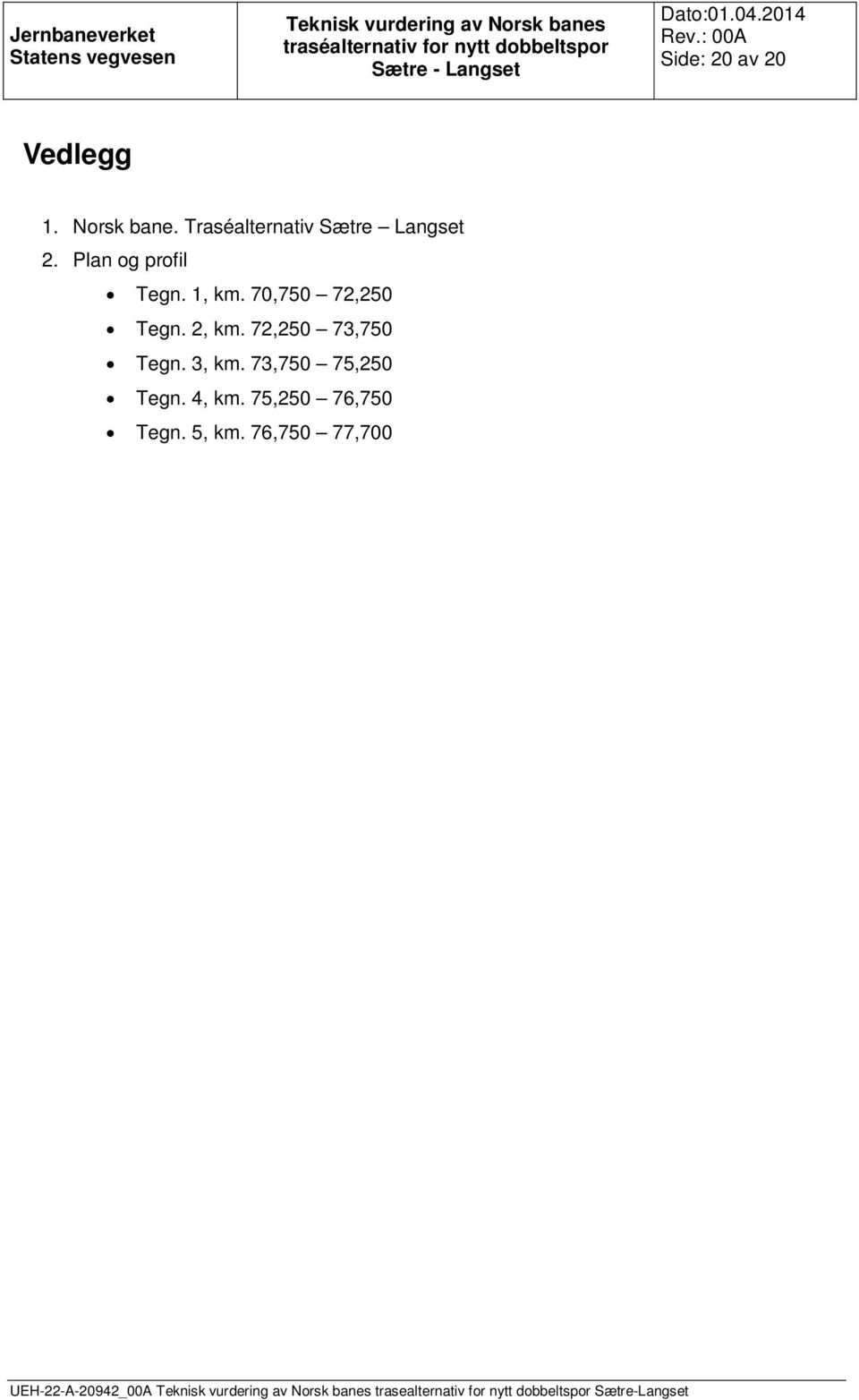 72,250 73,750 Tegn. 3, km. 73,750 75,250 Tegn. 4, km. 75,250 76,750 Tegn.