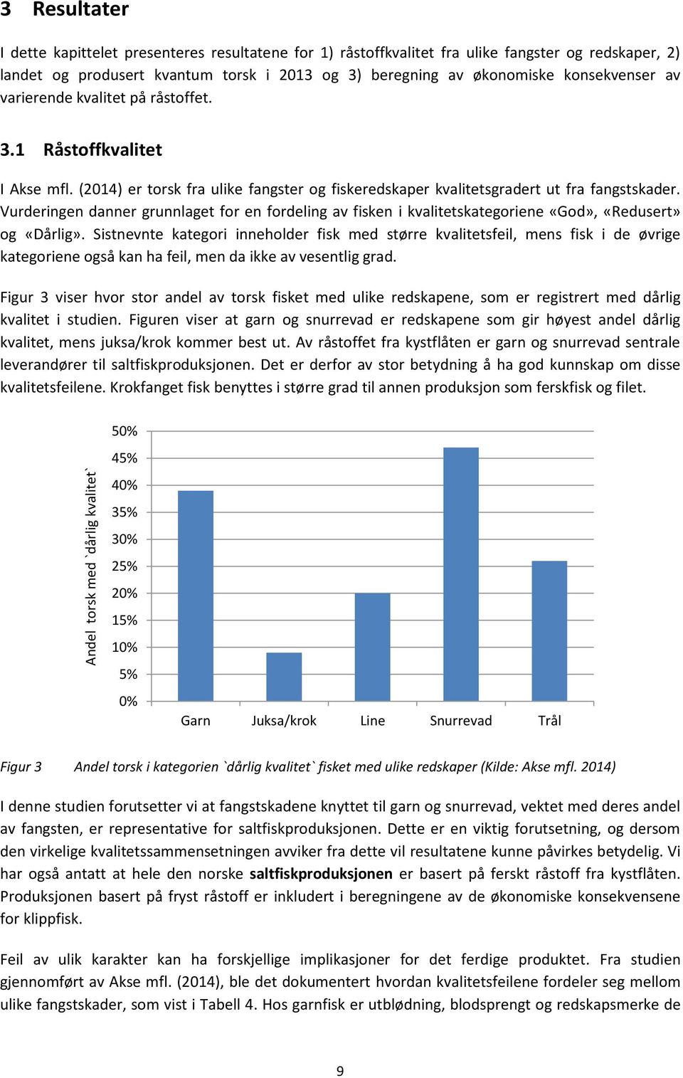 Vurderingen danner grunnlaget for en fordeling av fisken i kvalitetskategoriene «God», «Redusert» og «Dårlig».