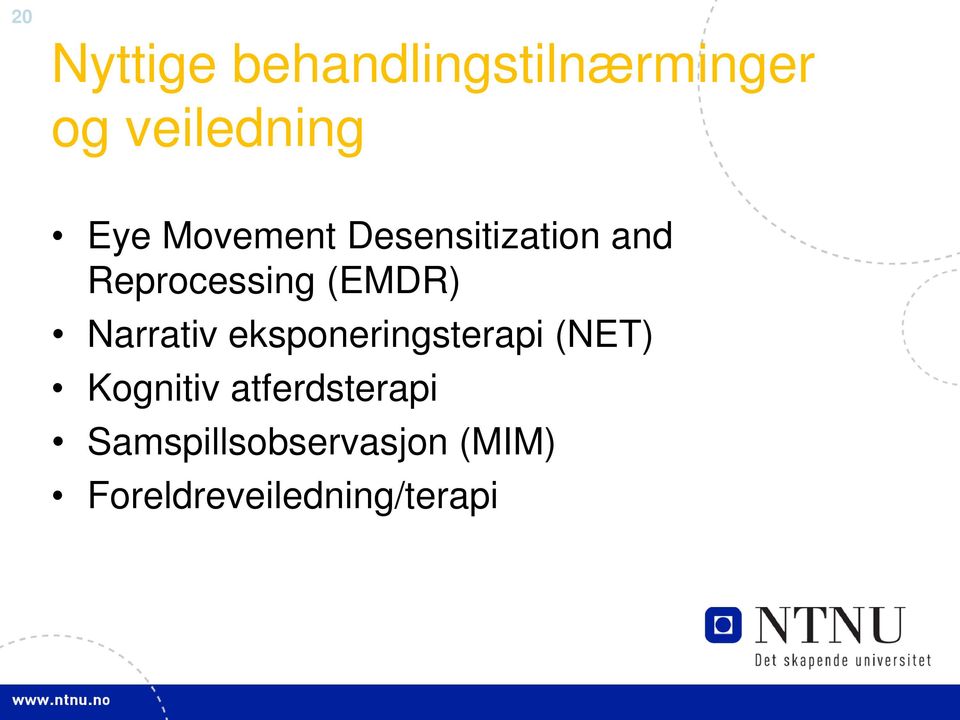 Narrativ eksponeringsterapi (NET) Kognitiv