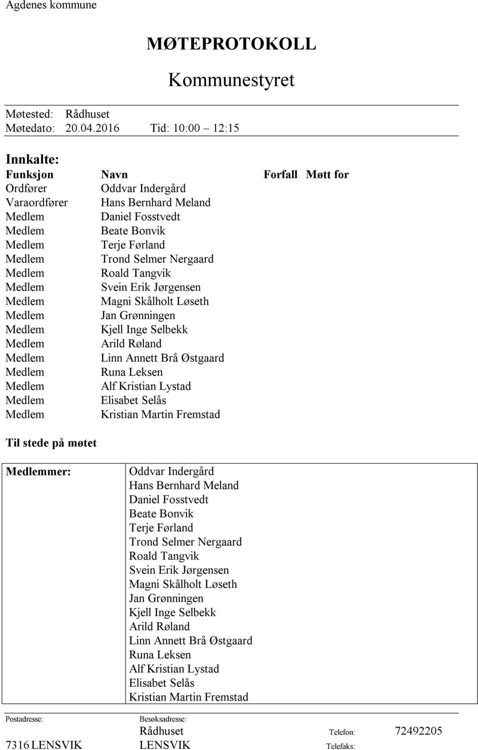 Trond Selmer Nergaard Medlem Roald Tangvik Medlem Svein Erik Jørgensen Medlem Magni Skålholt Løseth Medlem Jan Grønningen Medlem Kjell Inge Selbekk Medlem Arild Røland Medlem Linn Annett Brå Østgaard