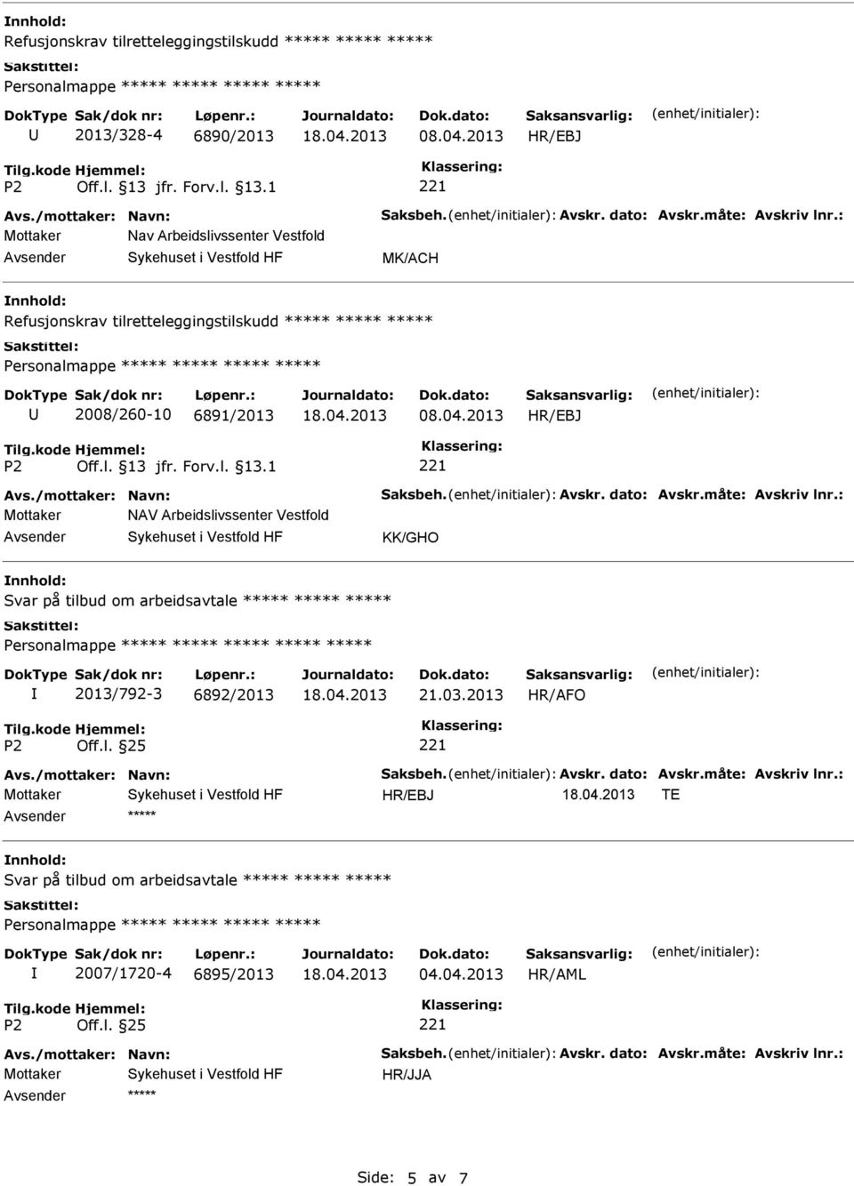 Personalmappe U 2008/260-10 6891/2013 08.04.