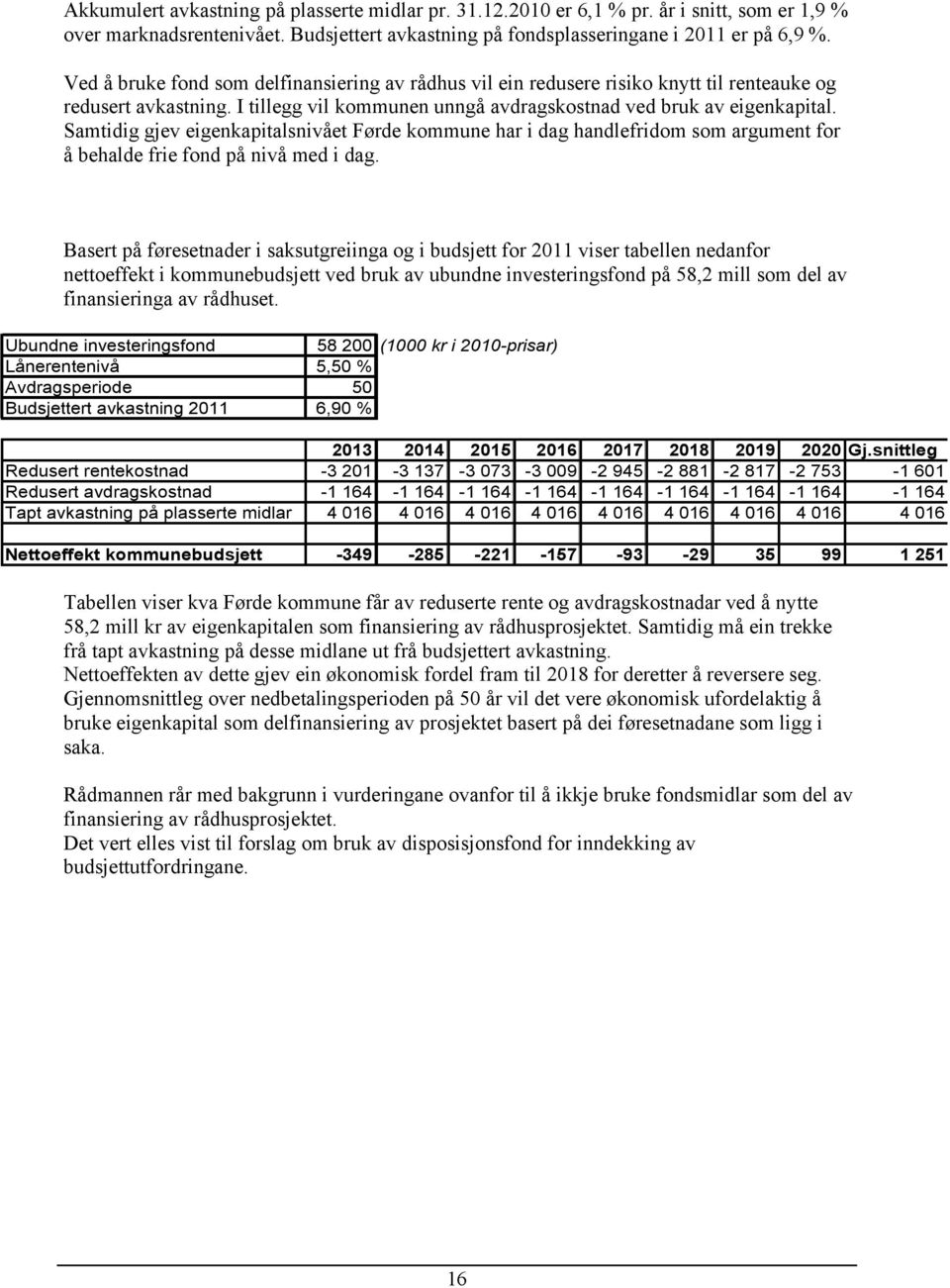 Samtidig gjev eigenkapitalsnivået Førde kommune har i dag handlefridom som argument for å behalde frie fond på nivå med i dag.