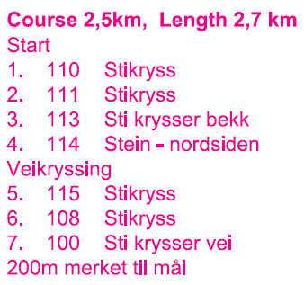 10 km løypa går så langt inn i Bærumsmarka at ikke hele løypa får plass på ett kart. Kartet man mottar på start har trykk på begge sider. Sidene er tydelig markert «KART 1» og «KART 2».