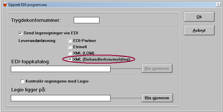 Behandlerkravmelding aktiveres fra Regnskap Samleregning til HELFO fig 1 fig 2 For mer informasjon angående BKM, se dokumentasjonen som fulgte med 2.11 oppgraderingen i desember 2010.