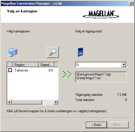 Bruk av explorist med MapSend 78 Merk: MapSend lagrer filer automatisk på et bestemt sted. Banen til den lagrede filen er: Lokal harddisk C:\Programfiler\Magellan\ MapSend Produktnavn \Export\Images.