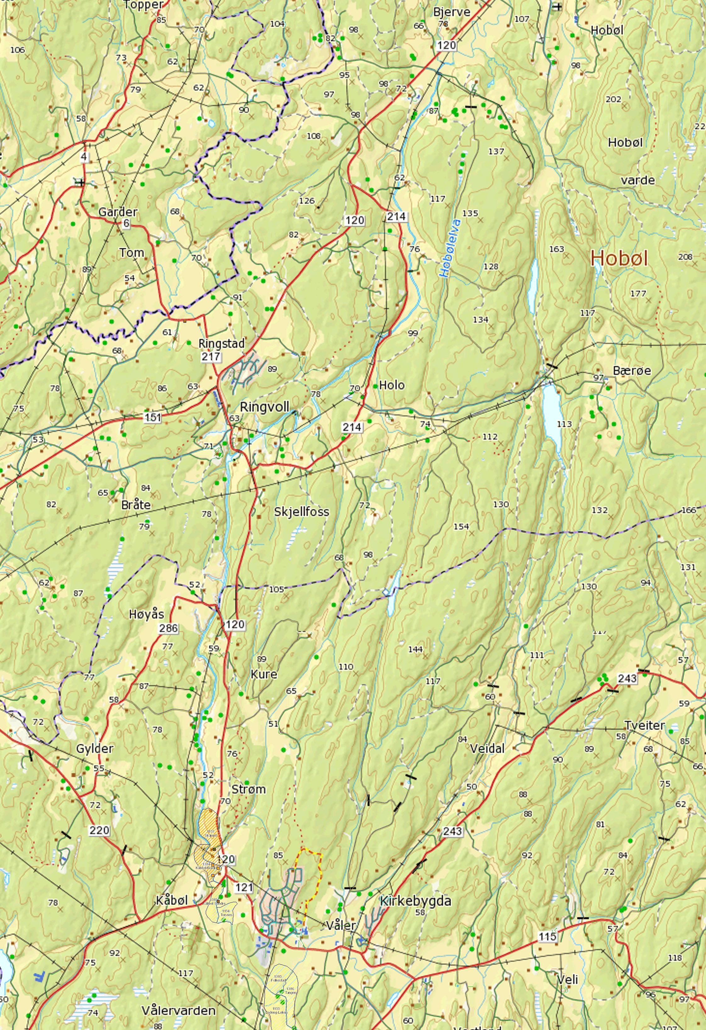 Bilag 1 Strekning 3 Strekning 2 Strekning 1 Tidligere kartlagt faresone Oversiktskart E18 Knapstad-Retvet 12.06.