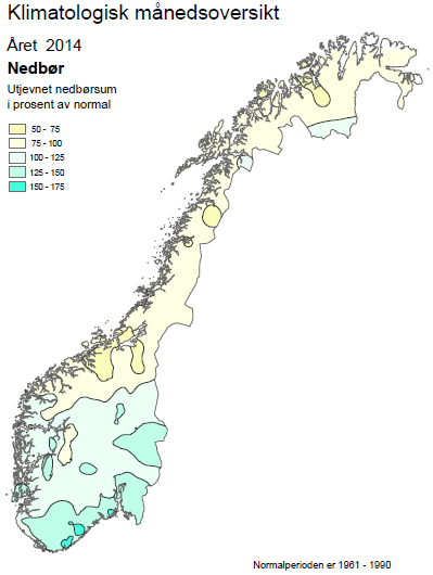 Gjennomsnitt skjuler mye av virkeligheten: 900 mm=300-3000 mm regn Voss