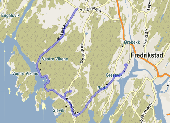 20 Turnr 545-5584 Gressvik ungdomsskole Grevvik ungdomsskole - Rød skole -Møklegård - Slevik skole - Vikane - Fjeldbergtoppen - Mossik Avgang 14:05