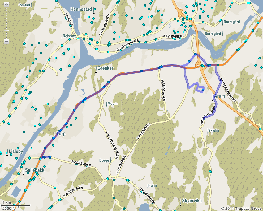 2 Turnr 537-5531 Borge ungdomsskole Stenrød gård - Sundløkka - Søndre Årum - Rv.