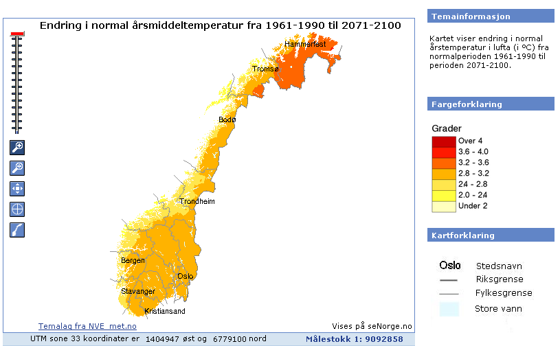 Endring i normal middeltemperatur