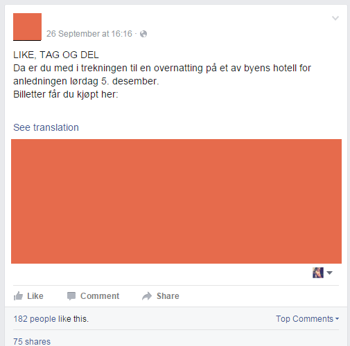 Lovlige konkurranser Du kan be folk legge igjen en kommentar på ditt innlegg på Facebook. Du kan be folk trykke på liker-knappen på ditt innlegg på Facebook.