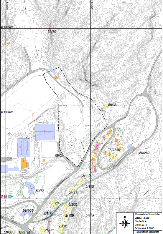 infrastruktur og fastsetting av ytre rammer for bebyggelse på tomta. Planstatus kommuneplan: Tomt på Bronsbu gnr/bnr 4/1 er hovedsakelig avsatt til LNF i eksisterende kommuneplan.