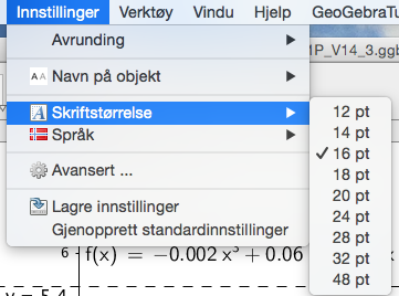 Kommentar til løsningen: Her har aksene navn og pilene er med i utklippet. Avrunding er justert så alle desimalene kommer med. Det står på aksene hva som måles langs dem.