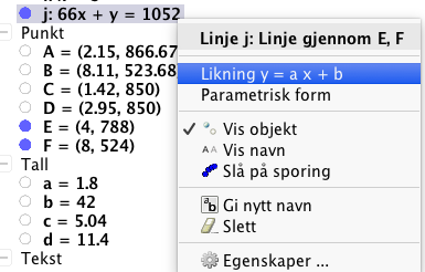 Eksempel 2 graftegning (1P, V13, oppg 4) Funksjonen h gitt ved h(t) = 3,25t 3 50t 2 + 170t + 700 var en god modell for hjortebestanden i en kommune i perioden 1990-2000.