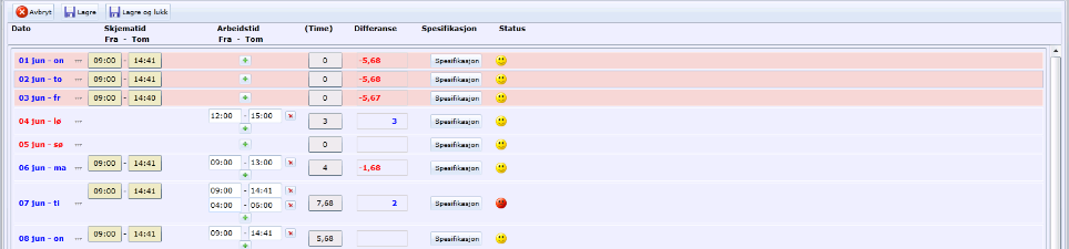 Dersm du bare har arbeidet skjematid en dag (Du har ikke arbeidet krtere, g du har heller ikke arbeidet ne ubundet tid denne dagen), så trenger du ikke å registrere ne.