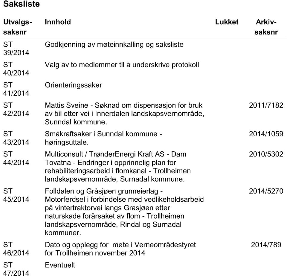 Småkraftsaker i Sunndal kommune - høringsuttale.