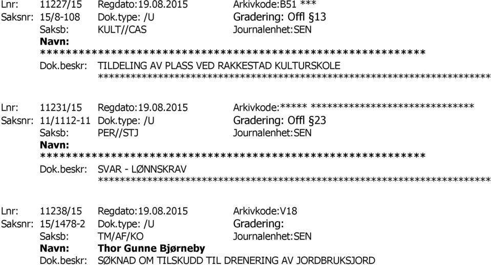 2015 Arkivkode:***** ****************************** Saksnr: 11/1112-11 Dok.