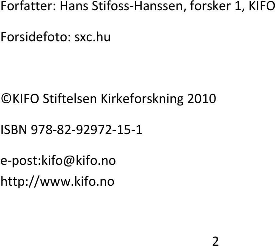 hu KIFO Stiftelsen Kirkeforskning 2010