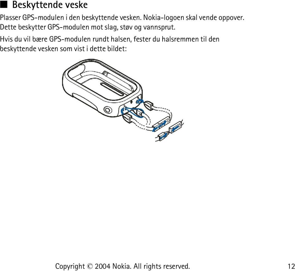 Dette beskytter GPS-modulen mot slag, støv og vannsprut.