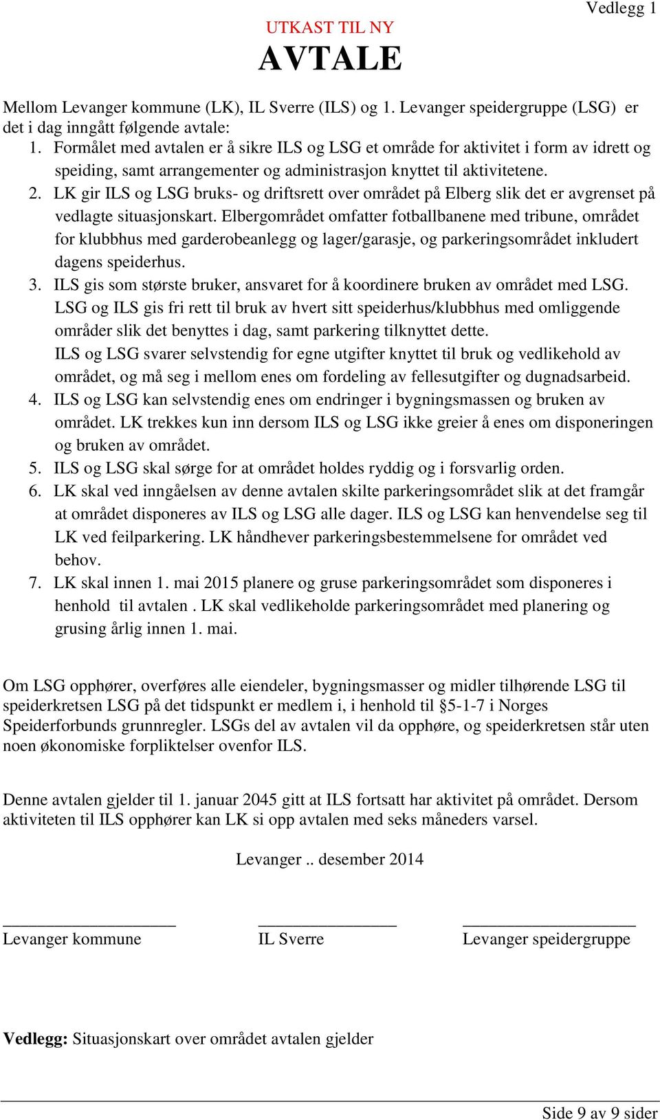 LK gir ILS og LSG bruks- og driftsrett over området på Elberg slik det er avgrenset på vedlagte situasjonskart.