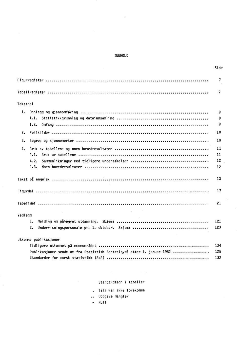 Noen hovedresultater 12 Tekst p8 engelsk 13 Figurdel 17 Tabelldel 21 Vedlegg 1. Melding om påbegynt utdanning. Skjema 121 2. Undervisningspersonale pr. 1. oktober.