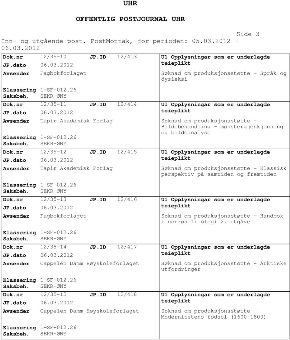 ID 12/416 Dok.nr 12/35-14 JP.ID 12/417 Dok.nr 12/35-15 JP.