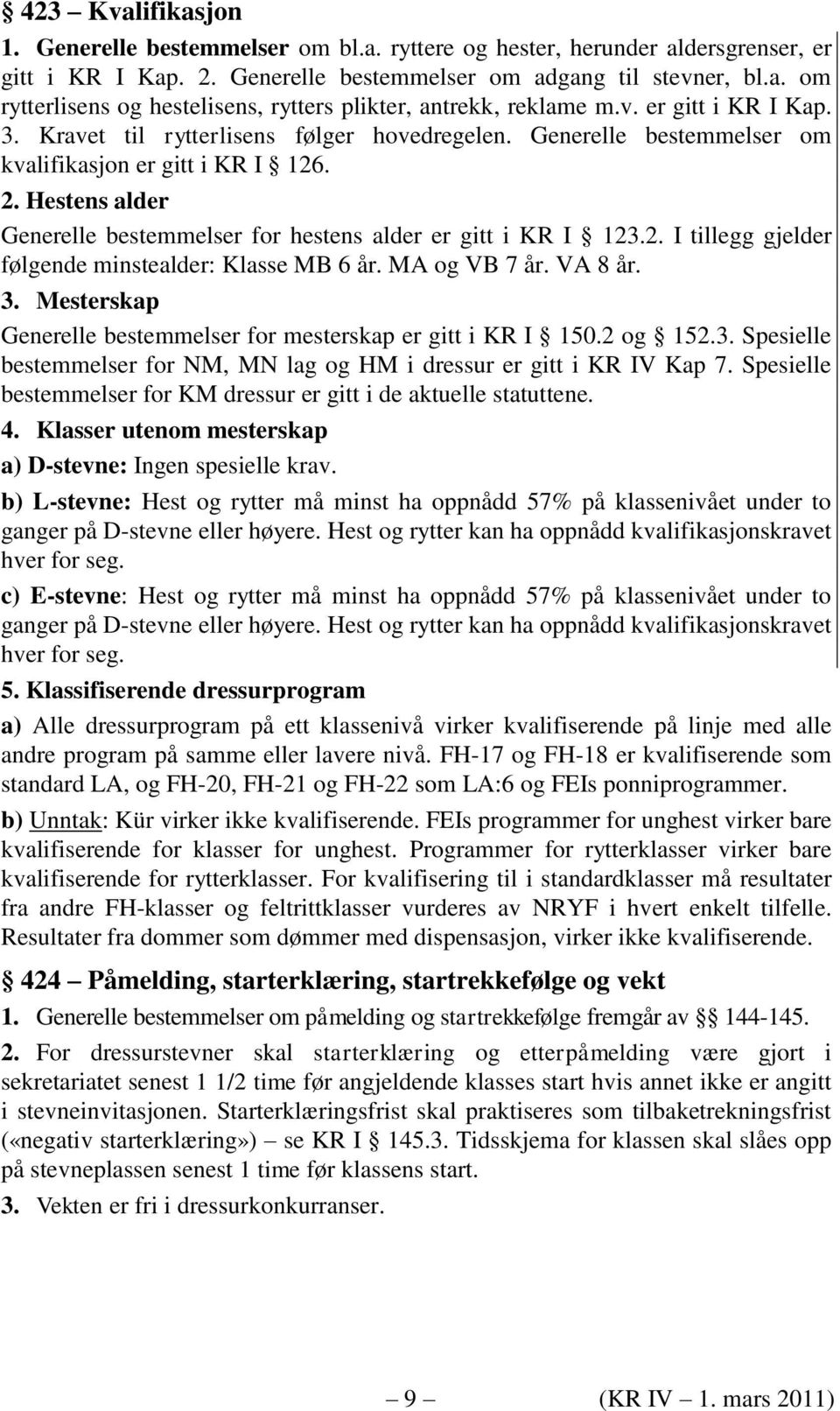 KONKURRANSEREGLEMENT FOR DRESSURRIDNING (KR IV) Norges Rytterforbund NRYF -  PDF Gratis nedlasting