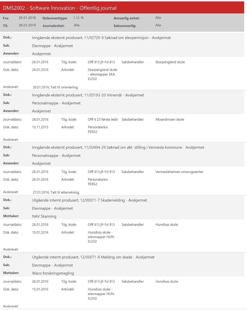 03193-20 Vitnemål - Personalmappe - Offl 23 første ledd Moseidmoen skole 15.11.