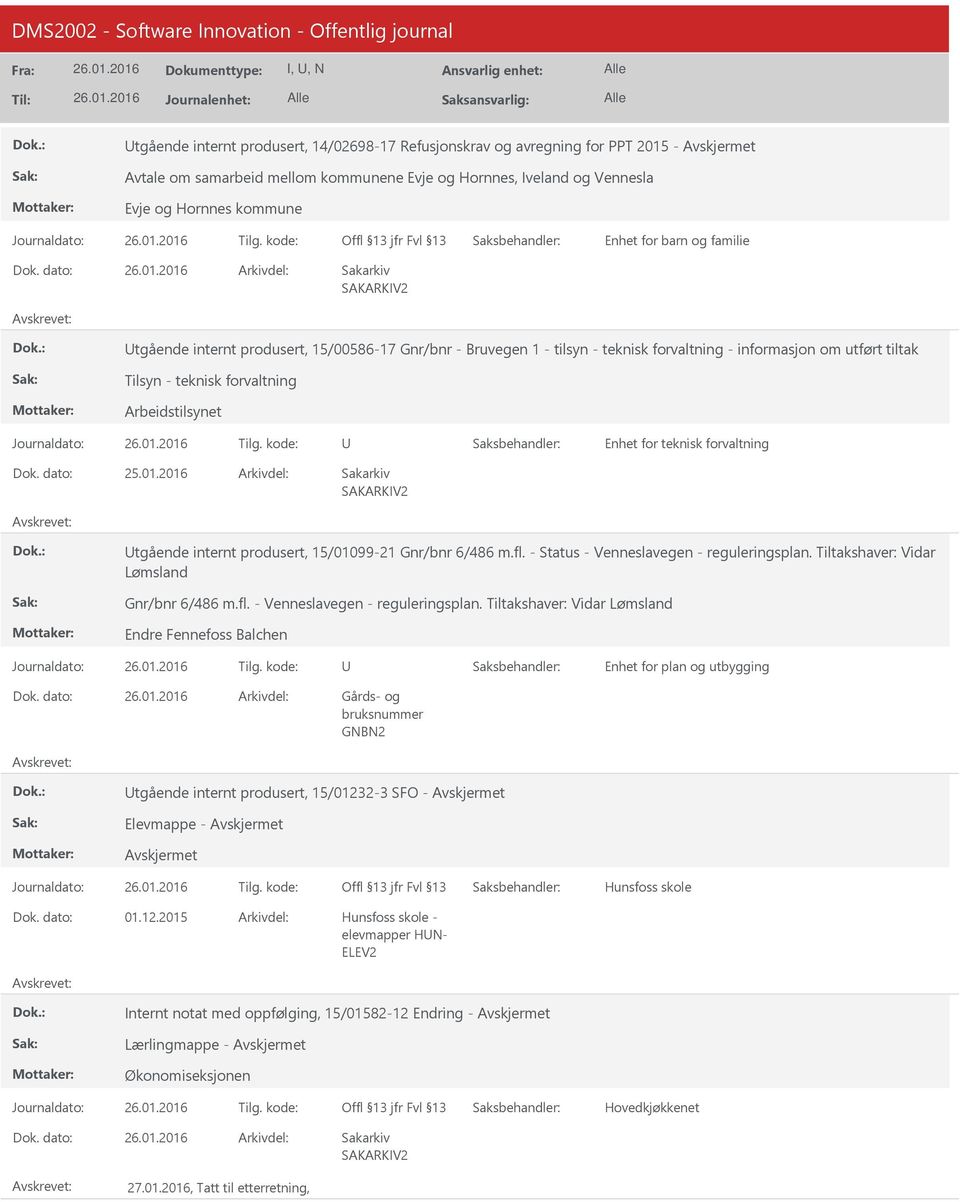 produsert, 15/01099-21 Gnr/bnr 6/486 m.fl. - Status - Venneslavegen - reguleringsplan.