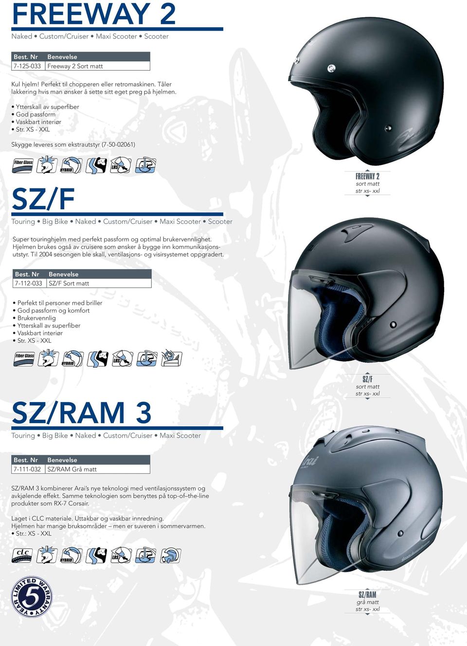 XS - XXL Skygge leveres som ekstrautstyr (7-50-02061) SZ/F Touring Big Bike Naked Custom/Cruiser Maxi Scooter Scooter FREEWAY 2 sort matt Super touringhjelm med perfekt passform og optimal