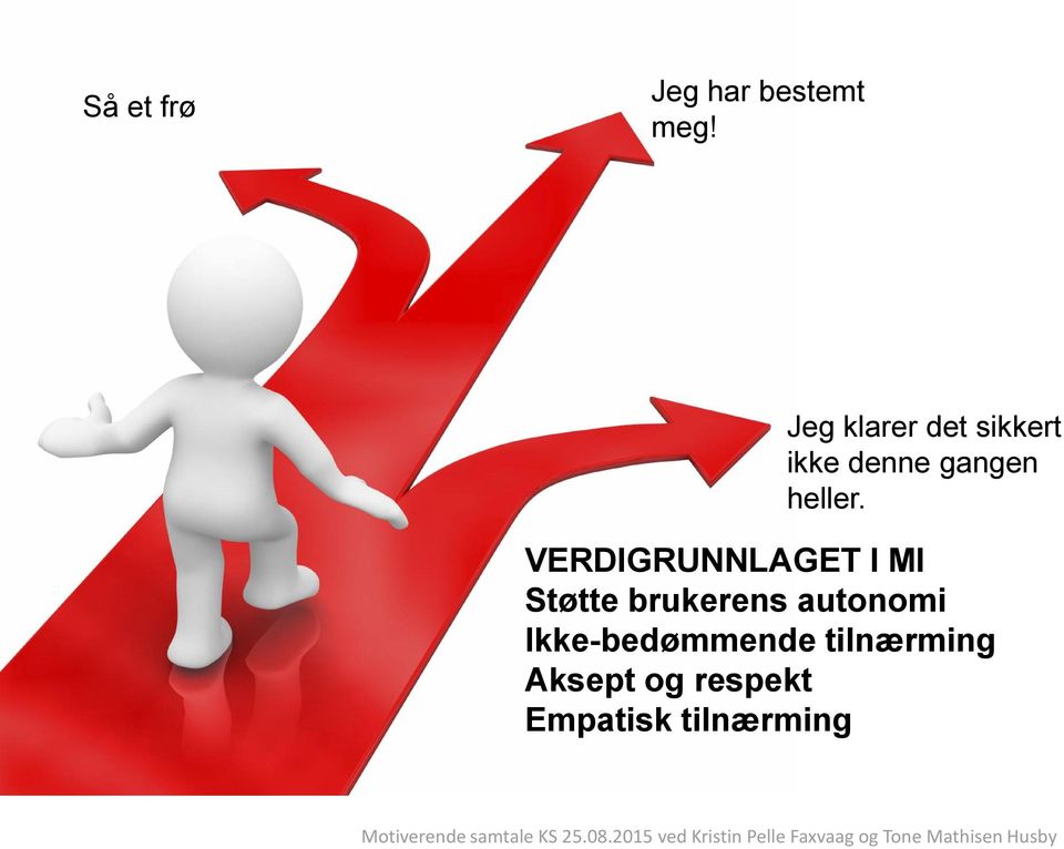 VERDIGRUNNLAGET I MI Støtte brukerens autonomi