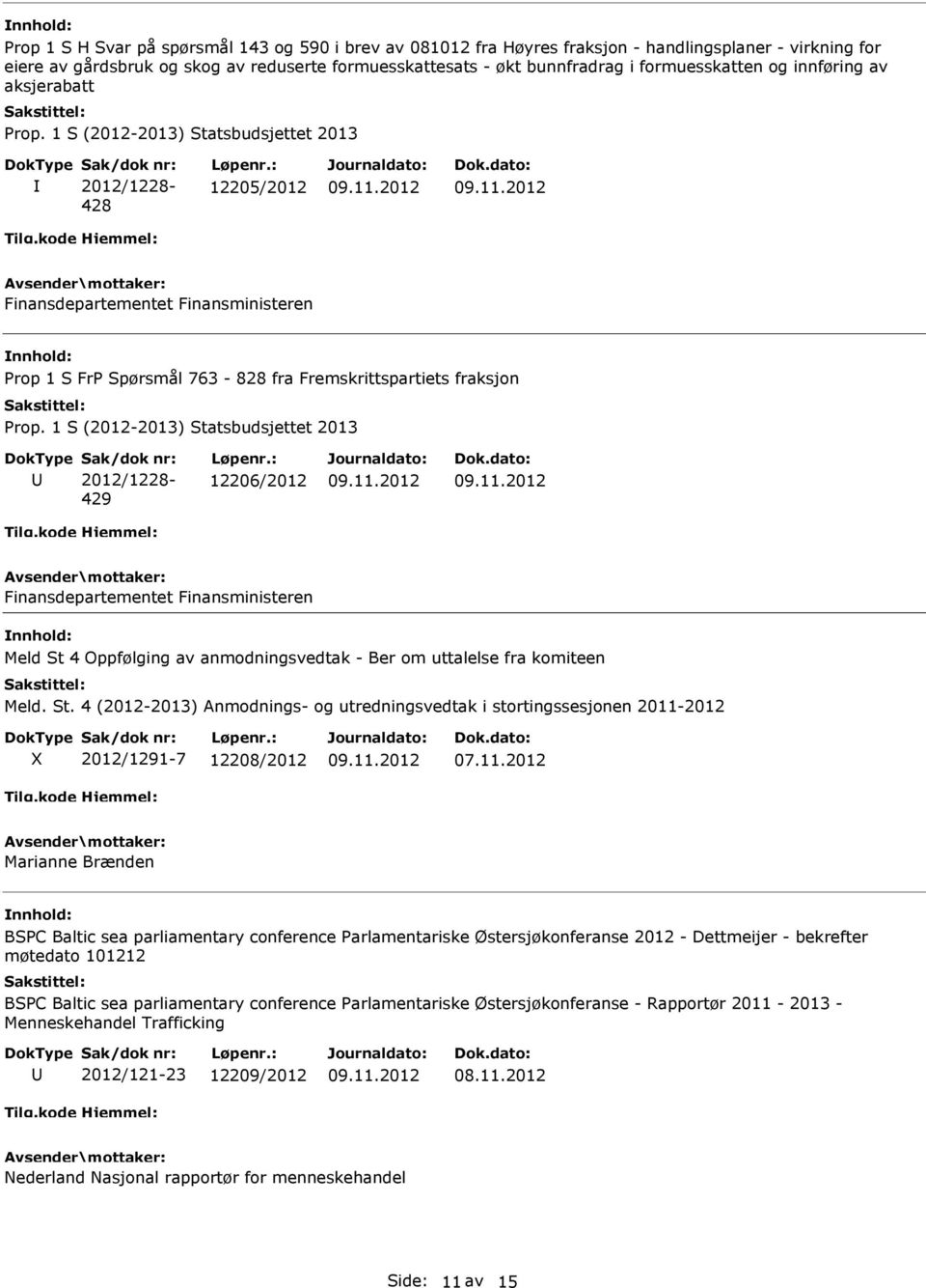 Ber om uttalelse fra komiteen Meld. St. 4 (2012-2013) Anmodnings- og utredningsvedtak i stortingssesjonen 2011-