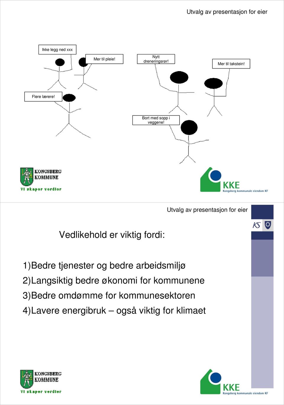 Utvalg av presentasjon for eier Vedlikehold er viktig fordi: 1)Bedre tjenester og bedre