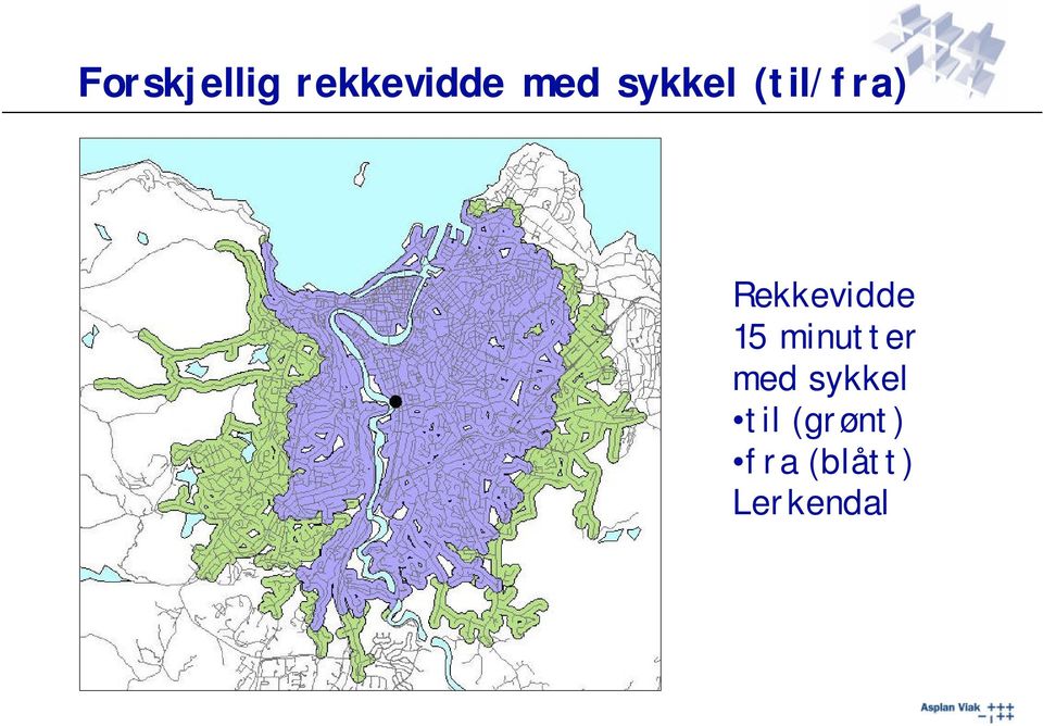 15 minutter med sykkel til