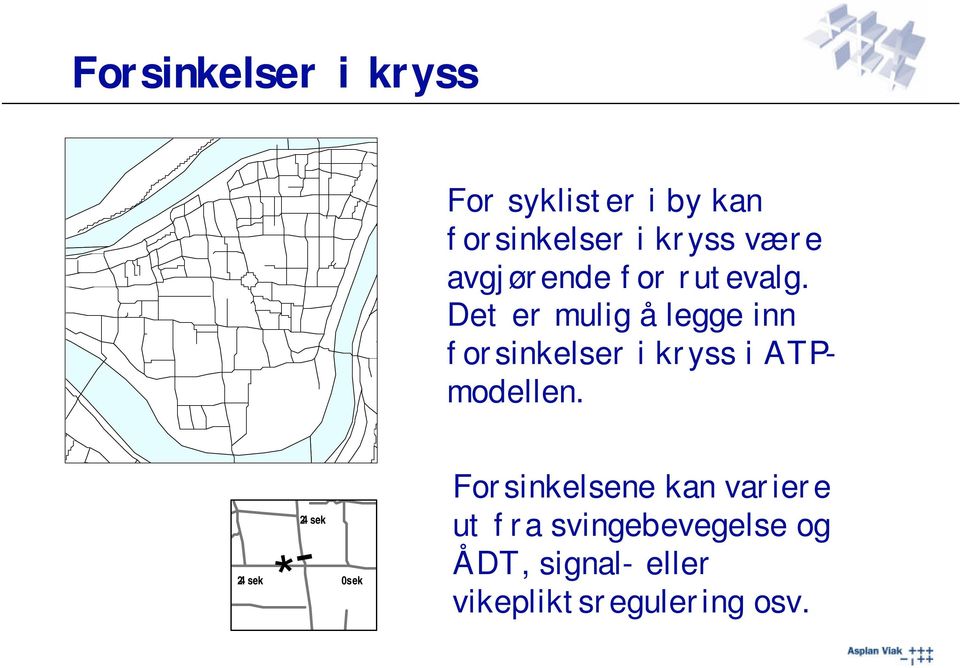 Det er mulig å legge inn forsinkelser i kryss i ATPmodellen.