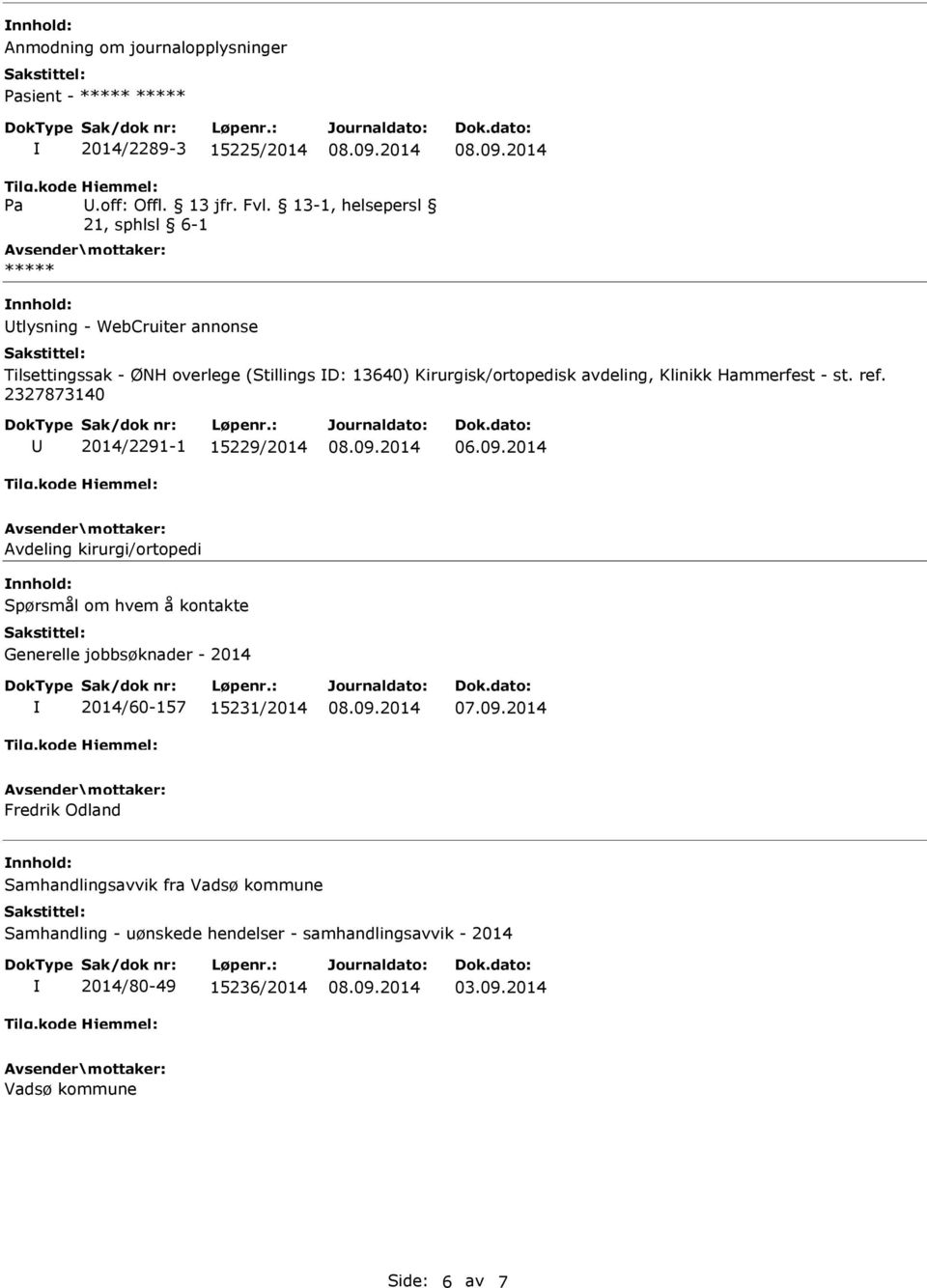 Klinikk Hammerfest - st. ref.