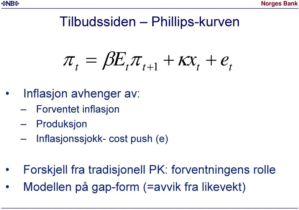 Inflasjonssjokk- cos push (e) Forskjell fra