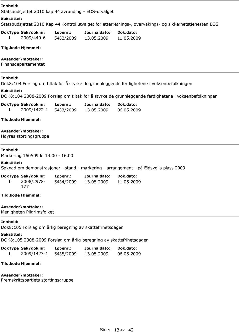 ferdighetene i voksenbefolkningen 2009/1422-1 5483/2009 06.05.2009 Høyres stortingsgruppe nnhold: Markering 160509 kl 14.00-16.