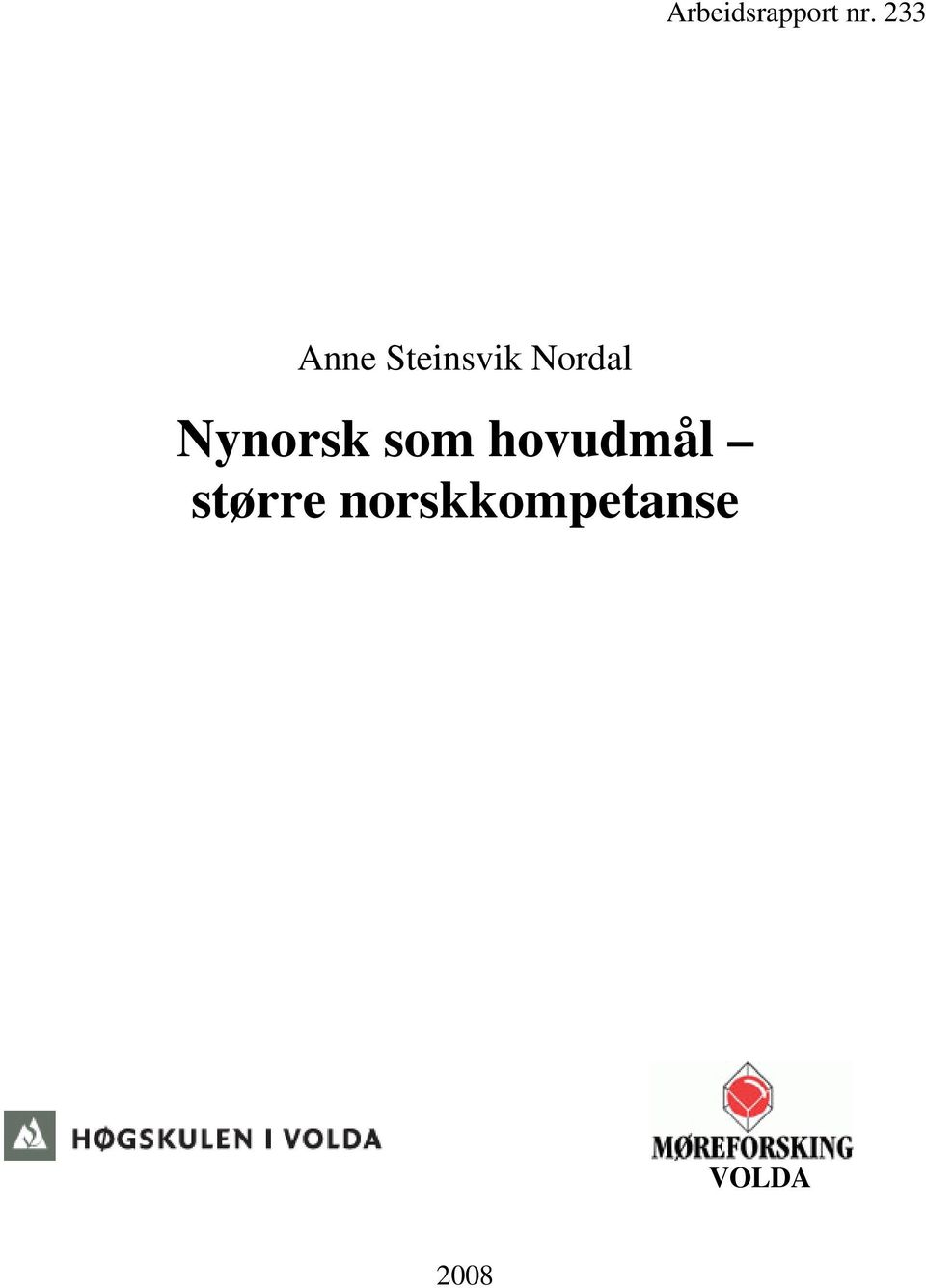 Nordal Nynorsk som