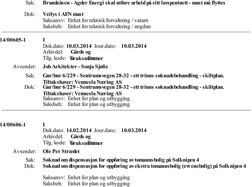 Tiltakshaver: Vennesla Næring AS Gnr/bnr 6/229 - Sentrumsvegen 28-32 - ett trinns søknadsbehandling - skiltplan.