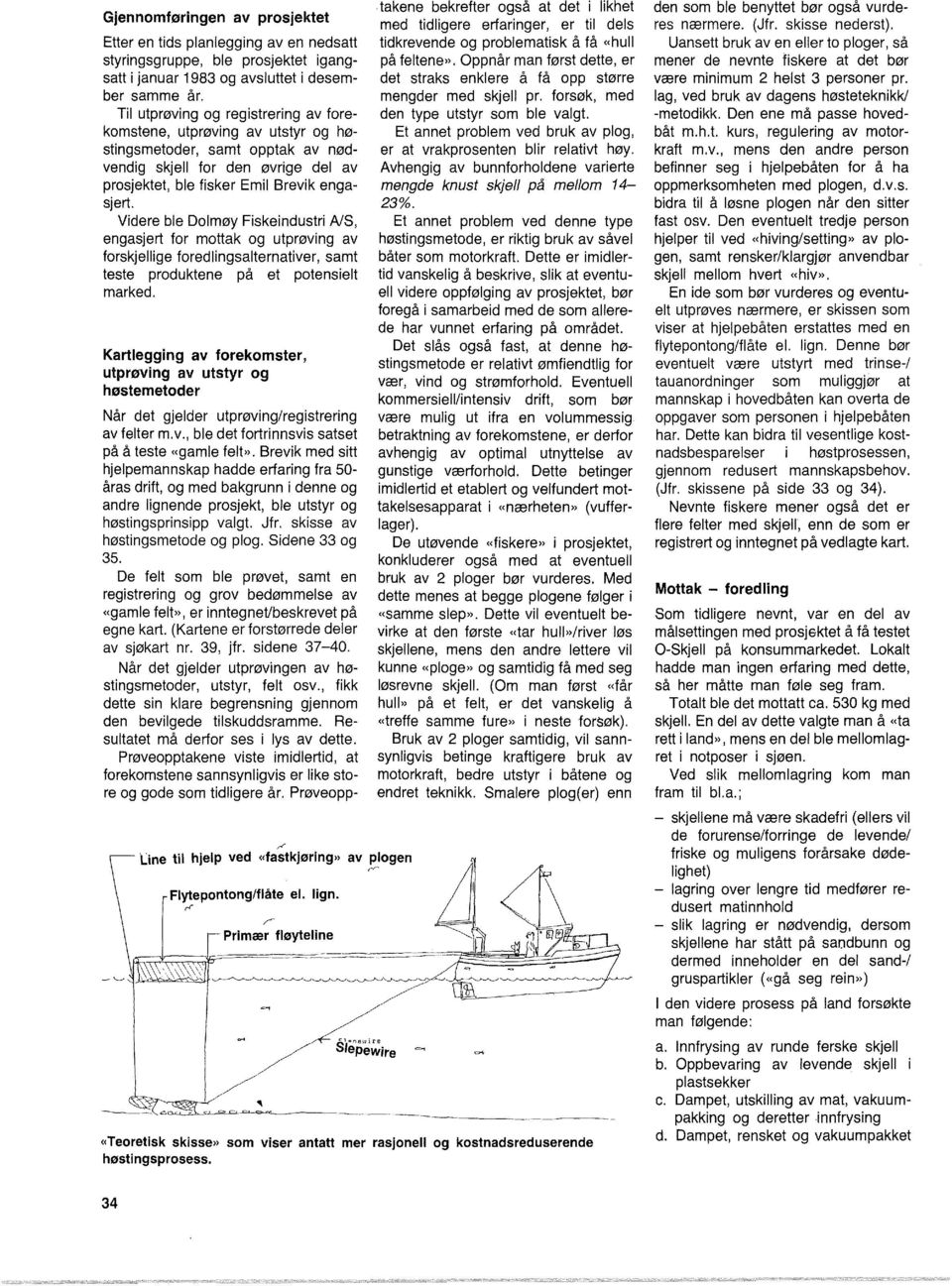 Videre be Domøy Fiskeindustri A/S, engasjert for mottak og utprøving av forskjeige foredingsaternativer, samt teste produktene på et potensiet marked.