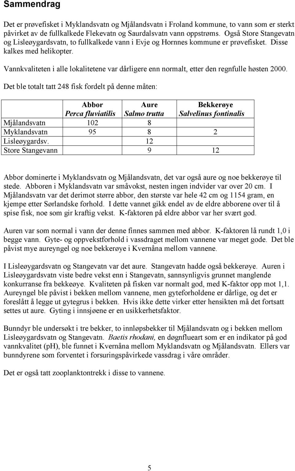 Vannkvaliteten i alle lokalitetene var dårligere enn normalt, etter den regnfulle høsten 2.